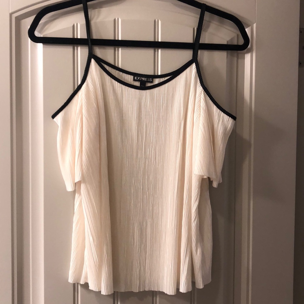 Cream with black strap, open shoulder! Worn once